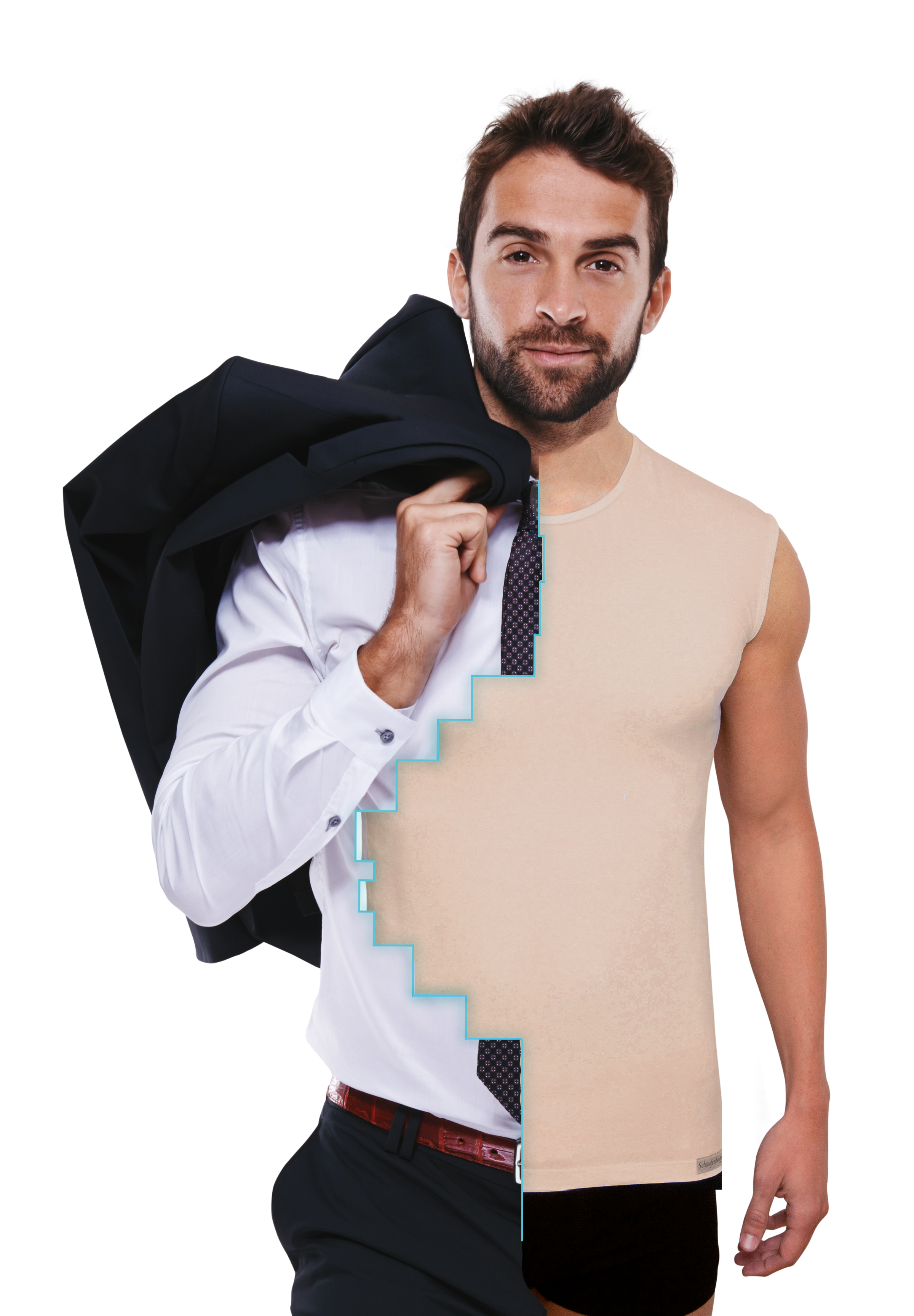 Unsichtbares Anti-Schweiß Trägershirt Herren Rundhals