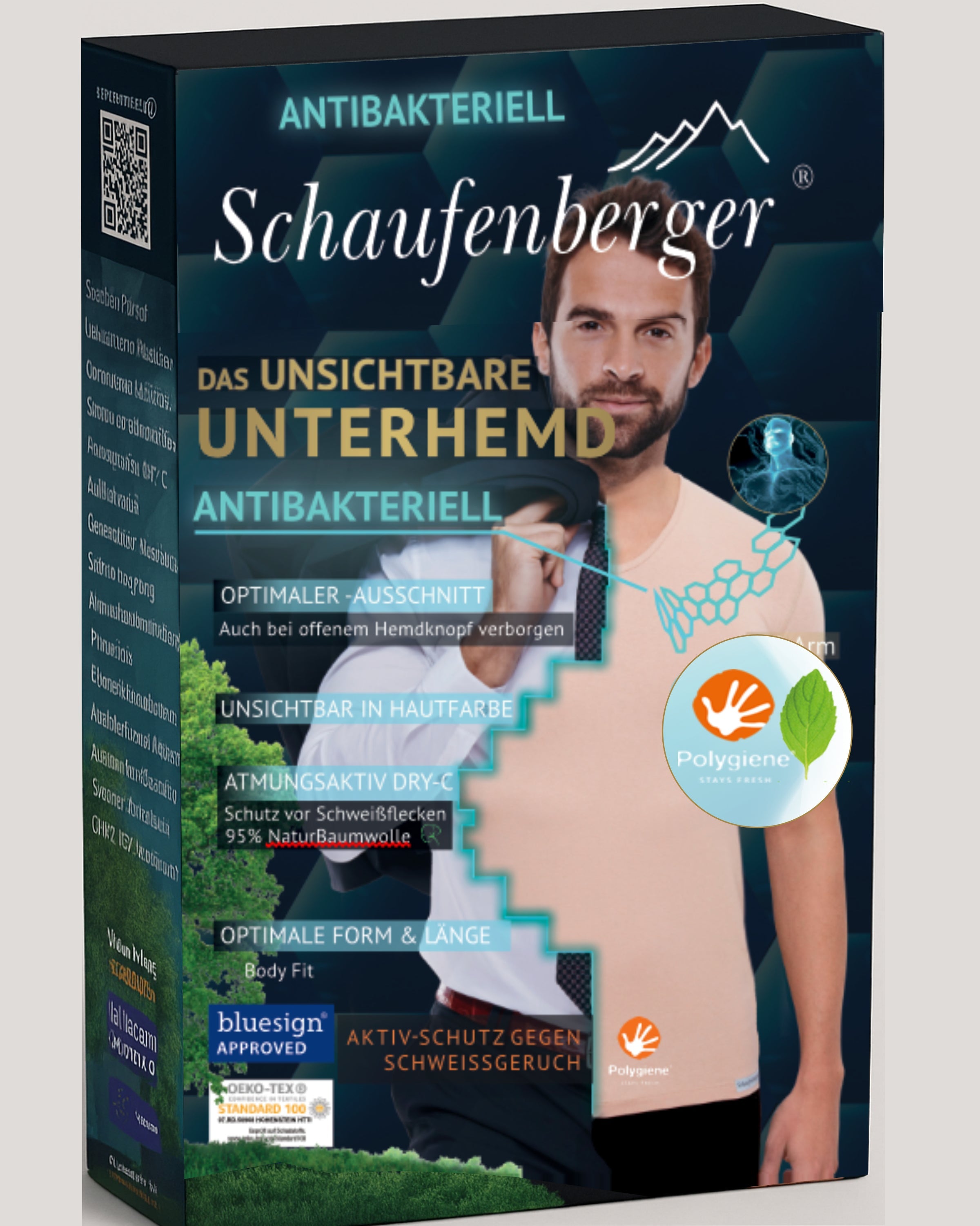 Anti-Schweiß Unterhemd Herren – unsichtbar & antibakteriell V-Ausschnitt