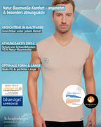 Anti-Schweiß Trägershirt Herren Hautfarbe – Stoff-Detailansicht | Schaufenberger®