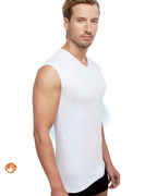 Anti-Schweiß Trägershirt Herren Weiß – Detailansicht | Schaufenberger®