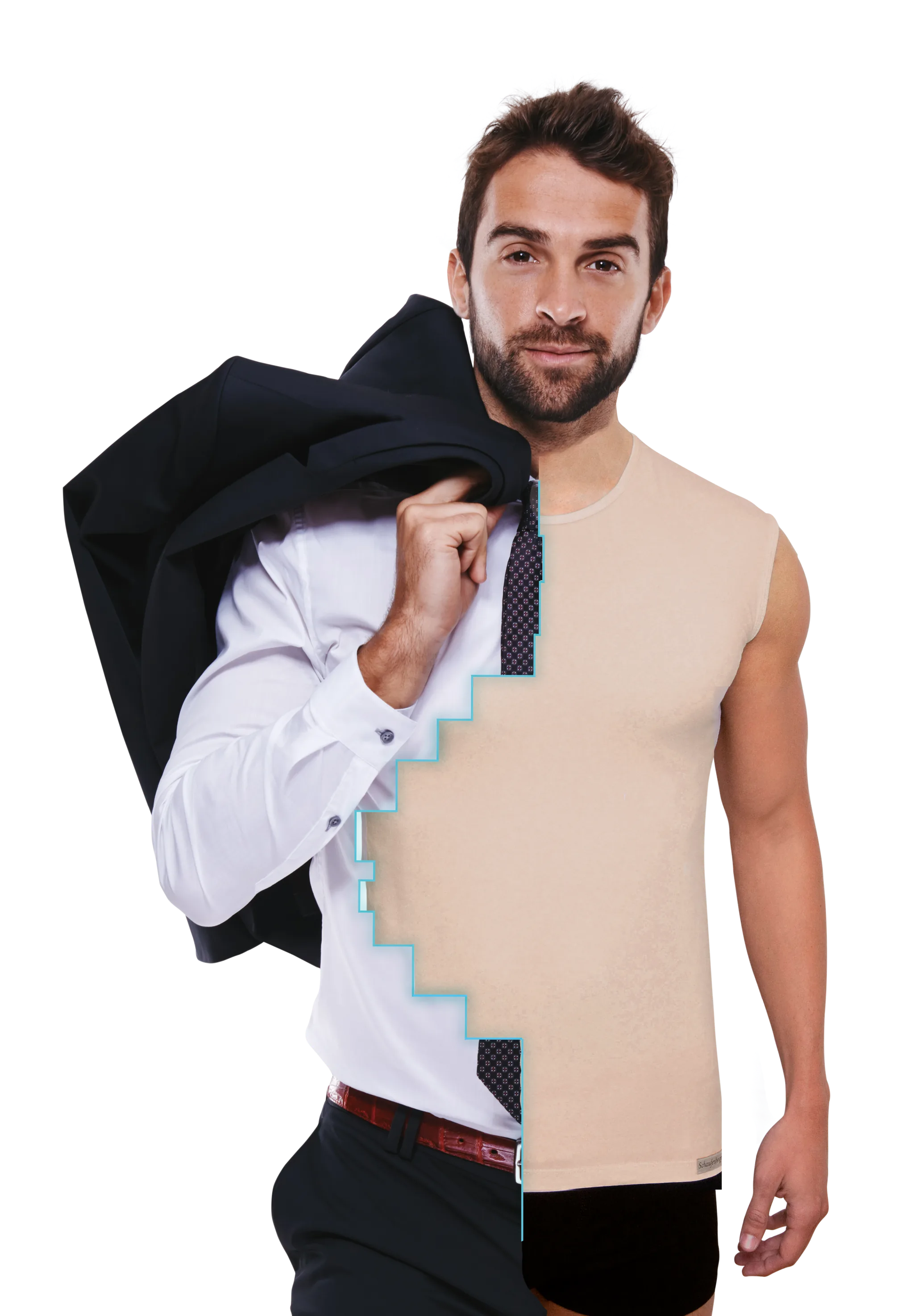 Anti-Schweiß Trägershirt Herren Rundhals Hautfarbe – unsichtbar unter Hemd & Anzug | Schaufenberger®