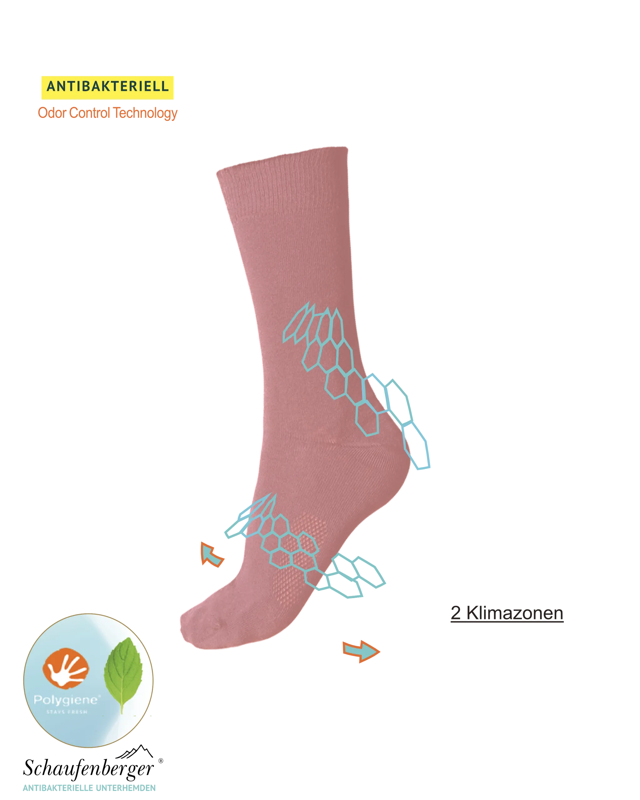 Antibakterielle Business-Socken Rose | Schaufenberger®