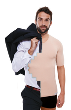 Unsichtbares Unterhemd Herren Halbarm Hautfarbe – mit Anzug | Schaufenberger®